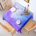 thumbnail image 2 of Square Tablecloth, Waterproof Polyester Table Cover, Wrinkle Resistant & Washable Fabric for Dining, Kitchen, Picnic, 42x42in(107x107cm), Mystical Liquid Galaxy Design, 2 of 6