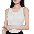 thumbnail image 2 of Fanxing Tank Top with Built-in Bra for Women Spaghetti Strap Yoga Shirts Basic Layer Padded Bra Workout Cami Tops White,XL, 2 of 7
