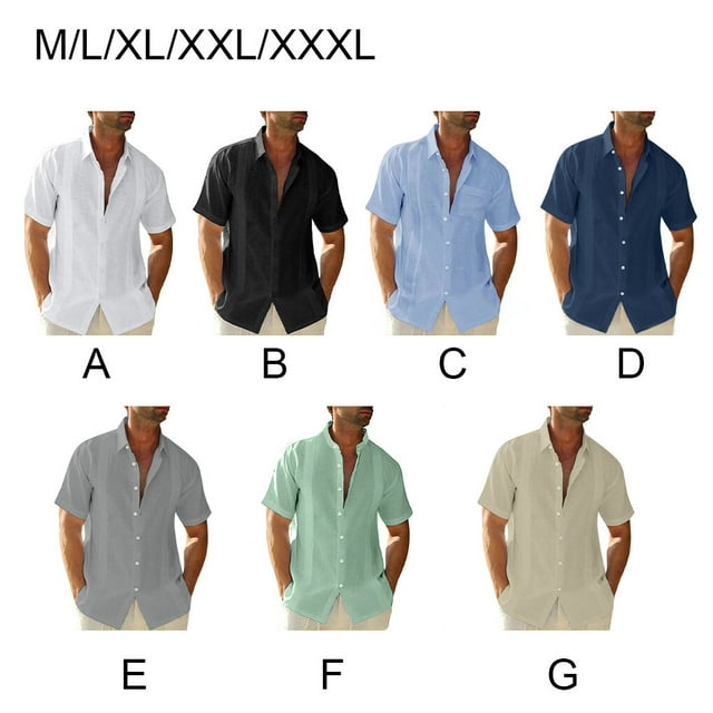 pitrice Traveling Casual Style Men's Button Down Shirt Summer Pool Party Solid Color Simple Design Slim Fit Tops Daily Clothes Dark Blue XXXL