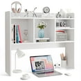 thumbnail image 6 of ZENY Desktop Bookshelf Storage Tabletop Display Hutch with 4 Shelves Wood Frame Freestanding Desk Organizer, White, 6 of 7
