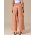 thumbnail image 3 of DARING DIVA Women's Striped Palazzo Lounge Pants X-Small Orange, 3 of 6