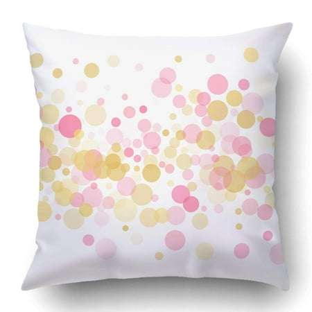Quilted Pin Cushions - ARTJIA Rose Gold Confetti Circle Decoration Gold Pink And Rose Pillowcase Pillow Cushion Cover 16x16 inch