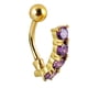 thumbnail image 1 of botón colgante para , joyería para de cuerpo, cristal morado Zulema Anillo En El Ombligo, 1 of 8
