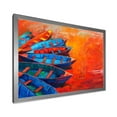thumbnail image 2 of Designart 'Boats During Warm Sunset Resting On The Water V' Nautical & Coastal Framed Art Print, 2 of 4