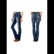 thumbnail image 3 of Jeans de Corte Acampanado con Curvas para Mujer, Tiro Medio, Elásticos Instantáneos, Junior Incluidas. Azul Oscuro S, 3 of 6