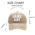 thumbnail image 3 of WJOSBXT Game Day Embroidered Baseball Cap, Vintage Washed Cotton Soft Brim Hat, Adjustable Metal Buckle Sports Casual Hat for Men Women, 3 of 6