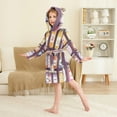 thumbnail image 4 of FORMRS Niños Bathrobe Unisex Hooded Robe Soft Plush Pajamas Sleepwear, Size 7-9T, Purple Jam, 4 of 7