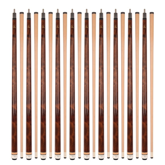 Lot de 10 Indices de Billard ASKA L3, Érable Canadien Hard Rock de 58 Pouces, Pointe Dure de 13 mm, Poids Mixtes, Brun