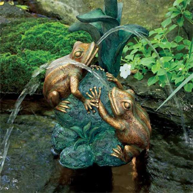 Pond Spitter Frog Water Fountain Garden Pool Statue Decor Yard New Decorative 