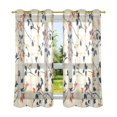 thumbnail image 6 of Yayeee Window Curtains Light Filtering 63"x42" Grommet Panel Pair Home Living Room Decor, Beige Leaves Plaid, 6 of 7