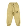 thumbnail image 3 of Mepaouo Cargo Pants for Girls Drawstring Baggy Joggers Parachute Pant Oversized Casual Loose Trousers Beige 3-4 Years, 3 of 4