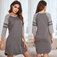 thumbnail image 3 of Ladies Solid Color Plus Size Pajamas Nightgown Red XL, 3 of 9