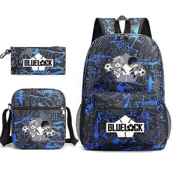 2025 Bluelock Blue Prison School Bag For Primary And Secondary School Students Blue flower~2