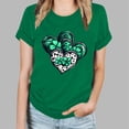 thumbnail image 2 of Camisetas de Manga Corta para las Mujeres de Moda Imprimir Cuello Redondo Camiseta, Mezcla de Poliéster Ligero para Primavera Verano Otoño, 2 of 8