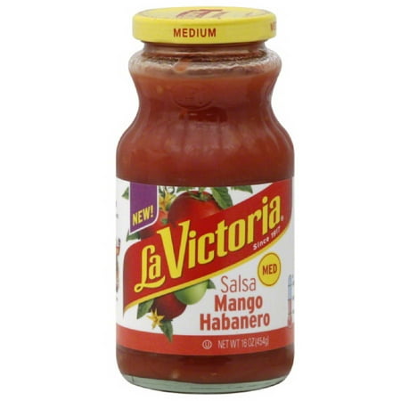 La Victoria Medium Mango Habanero Salsa, 16 oz, (Pack of