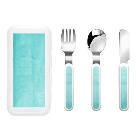 

Kdxio Blue And Turquoise Toddler Utensils Set - Kids Silverware Set Set Kids Utensils Set with Case for Preschooler Children