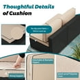 thumbnail image 4 of Walsunny 7 Pieces Patio Conversation Set, All-Weather Silver Rattan Wicker Patio Furniture Sets with 6 Chairs and 1 Coffee Table, Washable Couch Cushions,Black Rattan Khaki Cushions, 4 of 6