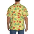 thumbnail image 5 of Xecao offers the Floral Strawberr for Men's Casual Short-sleeved Shirt, a button-up collared shirt with a pocket, perfect for beach vacations and yacht travel in the XX-Large size., 5 of 7