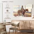 thumbnail image 4 of Elephant Stock Western Rider Wall Art - Horizontal Multi Panel Canvas - Living Room Wall Decor - Our America Multi Panel - Brown And White Decor By Marilyn Hageman - 65" x 42", 4 of 4
