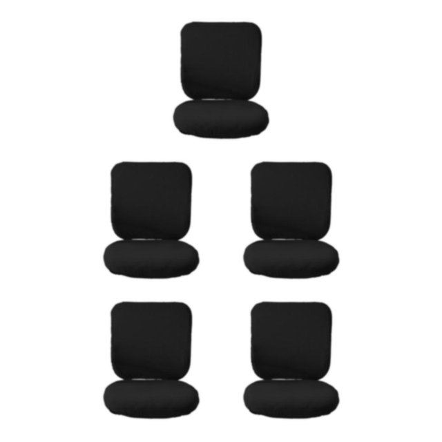 Baohd Computer Chair Cover Swivel Chair Cover Rotating for Chair Black Backrest + Cushion Cover 5Set