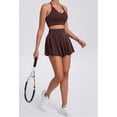 thumbnail image 2 of SKQIT Women 2 Piece Tennis Skirt V Neck Tank Top with High Waisted Skirt Yoga Golf Outfit with Built-in Bra Shorts & Pockets, 2 of 7