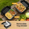 thumbnail image 6 of Portable Electric Lunch Box for Adults- Automatic Scheduled Heating Meal Container, Cordless Battery Powered Heated Lunch Box, 5.5 Cups Capacity, with Removable Tray Divider, Dishwasher Safe，Black, 6 of 9