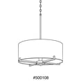 thumbnail image 2 of Progress Lighting Palacio 4-Light Pendant, Vintage Gold Finish, White Silk Shade, 2 of 2
