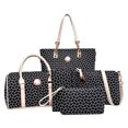 thumbnail image 1 of 6Pcs/Set Leather Handbags Set Shoulder Bags Clutch Black, 1 of 5