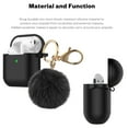 thumbnail image 4 of SHCKE Women Cute Case Designed for AirPods Cover with Fur Ball Silicone Protective Keychain Case Compatible with AirPods 1/2/3, Gift for Girls and Women, 4 of 8
