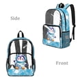 thumbnail image 2 of ZIATUBLES Heavy Duty Clear Backpack 17 Inch, Astronaut Penguin Space Print Fabric & PVC Transparent Bag, One Pocket See Through Bookbag for School College Security, 2 of 7