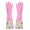 Pink, variant on Holloyiver Reusable Household Cleaning Gloves, Rubber Kitchen Dishwashing Gloves, Extra Thickness, Long Sleeves, for Washing Dishes, Pet Care (Flower Printed)