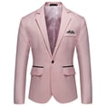 thumbnail image 2 of Veste de Costume Slim-fit à Simple Boutonnage pour Hommes Mode Décontractée Mariage Banquet, 2 of 5