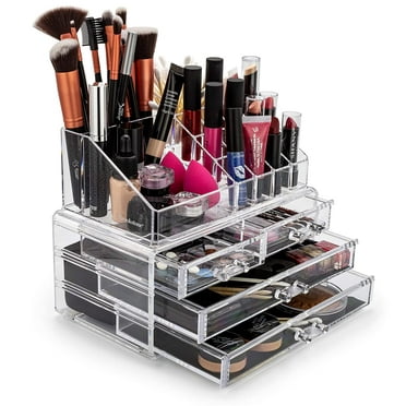 Brookstone Makeup Organizer for Vanity, Cosmetic Display Case with Drawers