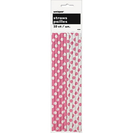 Polka Dot Paper Straws, 10ct