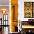 thumbnail image 3 of Coofit Wall Sticker Creative Decorative Wave Shaped Mirror Sticker Wall Decor Sticker, 3 of 7