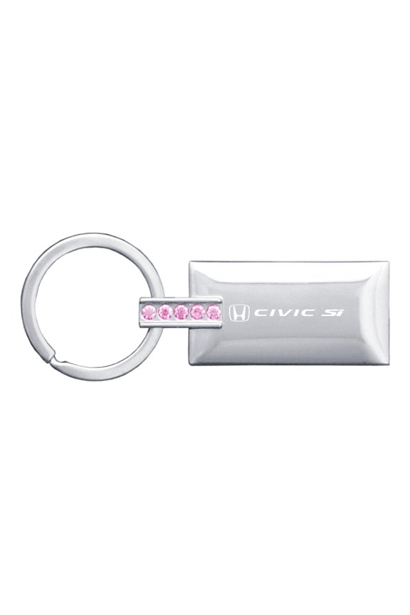 Honda Civic SI Jeweled Rectangular Key Ring (Pink)