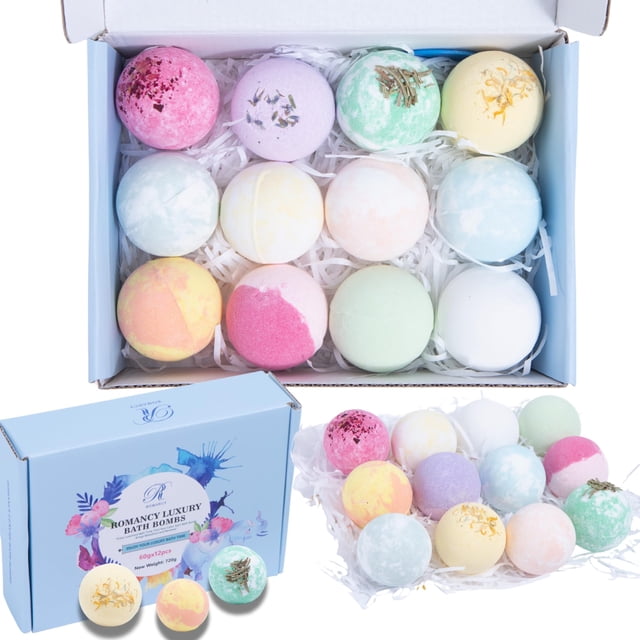 Set de bombas de baño Romancy, paquete de 12 unidades, Eucalyptus Lavender Spa