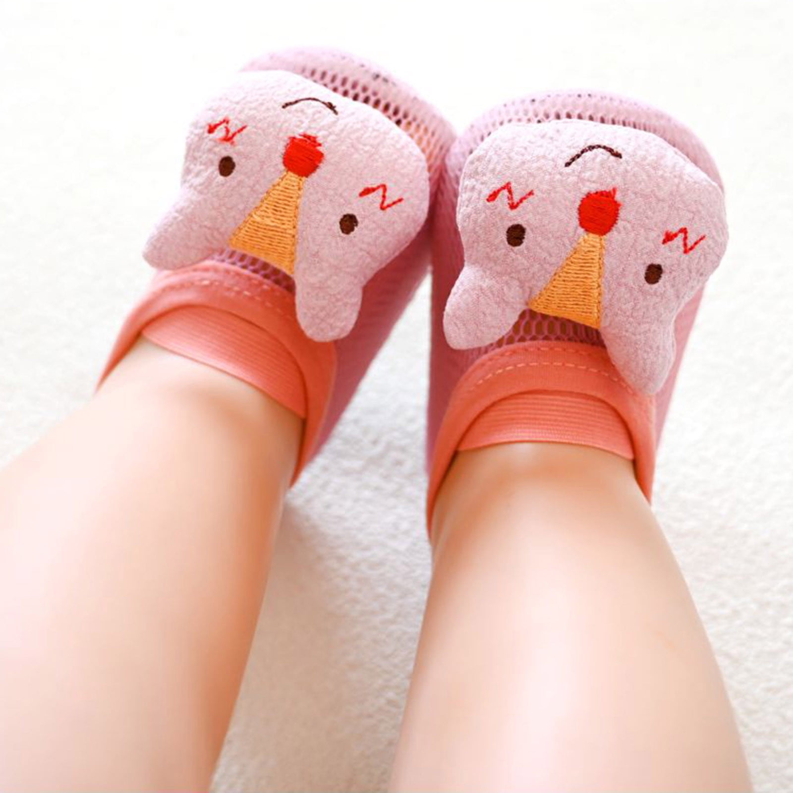 Infant Baby Boys Shoes Rubber Sole Baby Shoes Boy Animal Kids Boys Girls Socks Barefoot Shoes Socks Non Slip Floor Cartoon Pattern Mesh Infant Male