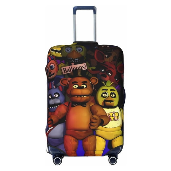 Saiise Five Nights At Freddy'S Luggage Suitcase Covers Elastic Washable Luggage Protector Travel Suitcase Protective Cover For Unisex Fits 18-32 Inch Luggage(No luggage included)