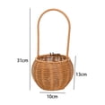 thumbnail image 3 of dor de cesta para colgar en la pared con asa, material de ratán artificial funcional Redondo kusrkot Cesta tejida, 3 of 8