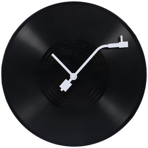 WHAMVOX Musical Record Wall Clock Battery Operated Music Room Decor Decoration Art Hanging Clocks 12 Inch White