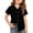 Black, variant on Girls Uniform Shirts Size 8 Short Sleeve Casual Button Down Dress Shirt for Kids Back To School Cute Girls Clothes Classic Summer T-Shirts Black 5-6 Years