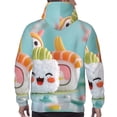 thumbnail image 3 of Bingfone Kawaii Sushi Characters Delight Men's Drawstring Hoodie Long Sleeve Pocket Sweatshirts-Medium, 3 of 6