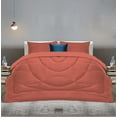 thumbnail image 2 of DNG Creations 3 Piece Solid U Shape Pattern Comforter Ultra Soft 100% Egyptian Cotton, 800 Threads Count 550 GSM All Season - Solid Brick Red Colour ( Twin/Twin XL - Size ), 2 of 8