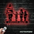 thumbnail image 2 of Craftnamesign Custom Father Firefighter Metal Wall Art LED Light, Personalized Fireman Name Sign, 2 of 5