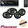 Pioneer CD Receiver w/ Android and IPhone Compatibility Built in Bluetooth, and a Lightening Two Pairs 200W 6.5" + 230W 6x9" Component Speakers