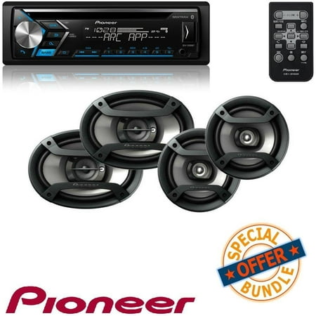 Pioneer CD Receiver w/ Android and IPhone Compatibility Built in Bluetooth, and a Lightening Two Pairs 200W 6.5