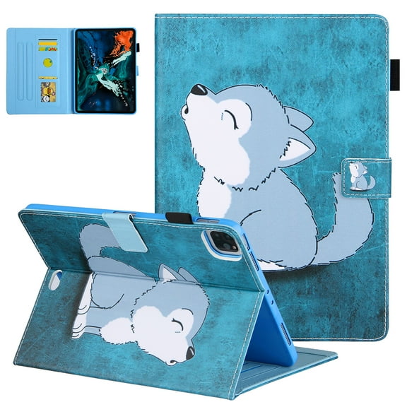 iPad Air 4th Gen Case 10.9", iPad Pro 11 Case 2021/2020/2018, Allytech PU Leather Slim Auto Sleep Wake Shockproof Kickstand Pencil Holder Case Cover for Apple iPad Air 4, iPad Pro 11,Wolf