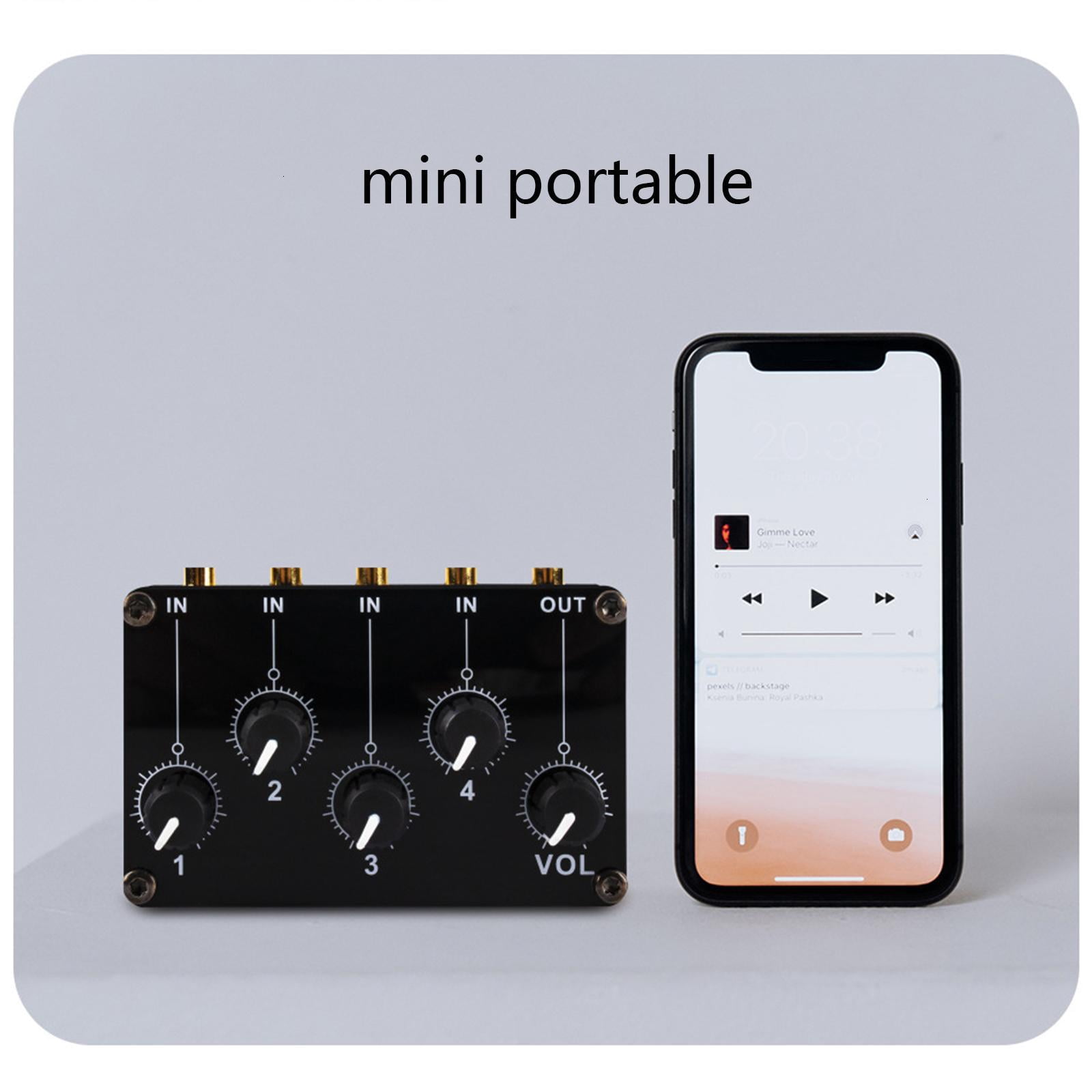 Ultra Low Noise 4 Channel Line Mixer 4 Stereo Channel Mini Audio Stereo Passive Mixer No Need External Power Supply