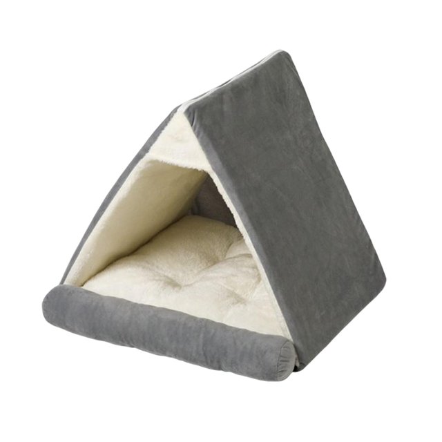 Tienda de campaña para mascotas de otoño e invierno, cama interior para mascotas antideslizante con cojín, cama para dormir, cama extraíble lavable Gris Sunnimix Tienda de invierno